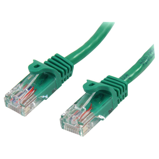 StarTech.com Câble de brassage Cat5e vert sans accroc RJ45 UTP Cat 5e de 1,5 m - Cordon de brassage de 1,5 m 45PATCH5GN