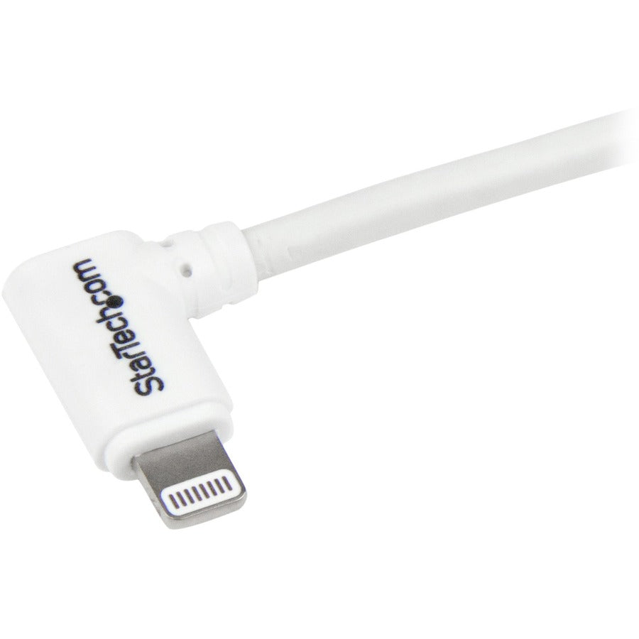 StarTech.com Câble Lightning coudé vers USB de 1 m - Blanc - Câble Lightning coudé pour iPhone / iPod / iPad USBLT1MWR