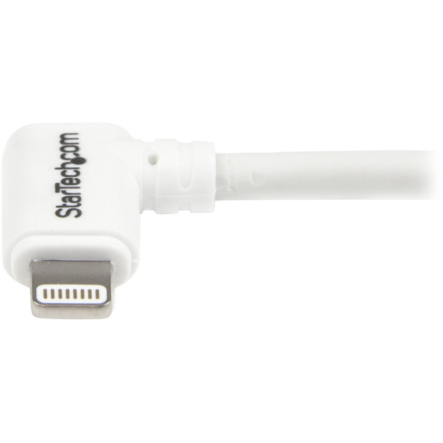 StarTech.com Câble Lightning coudé vers USB de 1 m - Blanc - Câble Lightning coudé pour iPhone / iPod / iPad USBLT1MWR