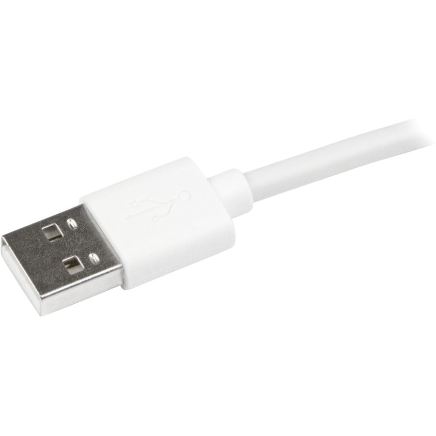 StarTech.com 1m 3 ft Angled Lightning to USB Cable - White - Angled Lightning Cable for iPhone / iPod / iPad USBLT1MWR