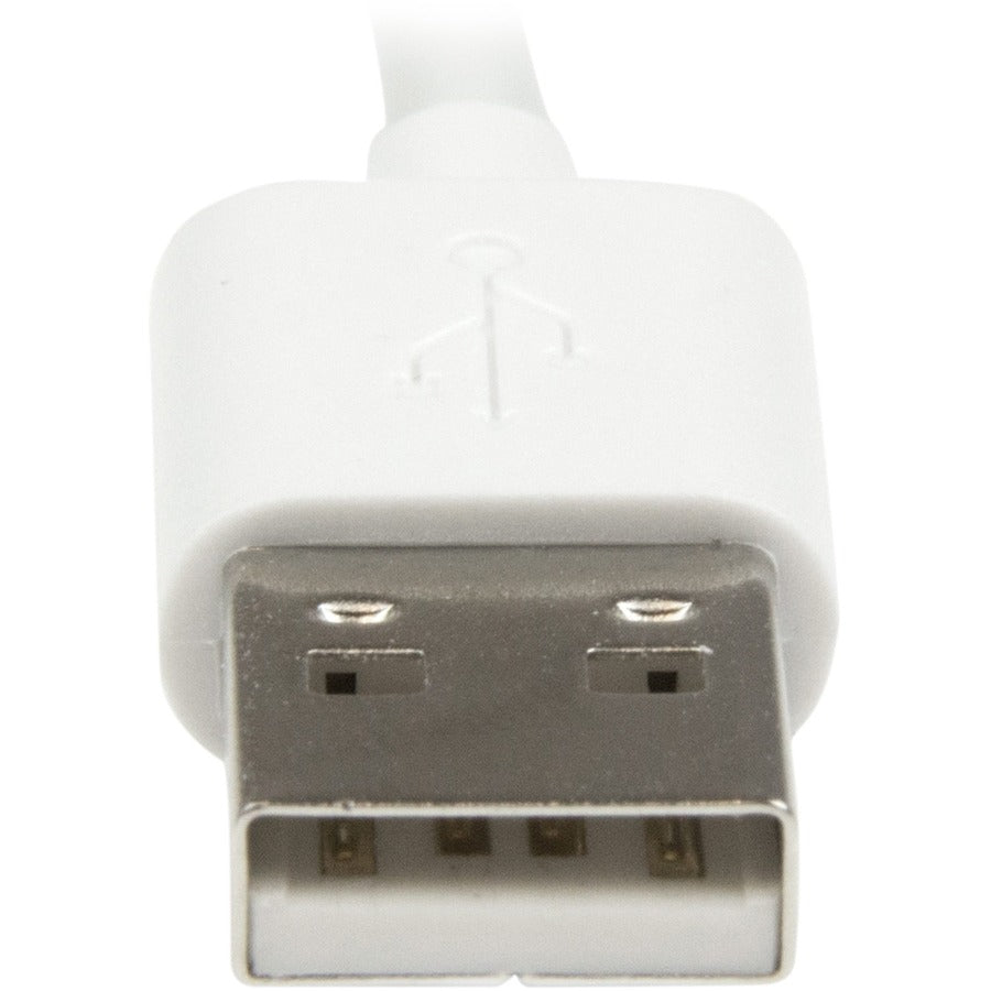 StarTech.com 1m 3 ft Angled Lightning to USB Cable - White - Angled Lightning Cable for iPhone / iPod / iPad USBLT1MWR