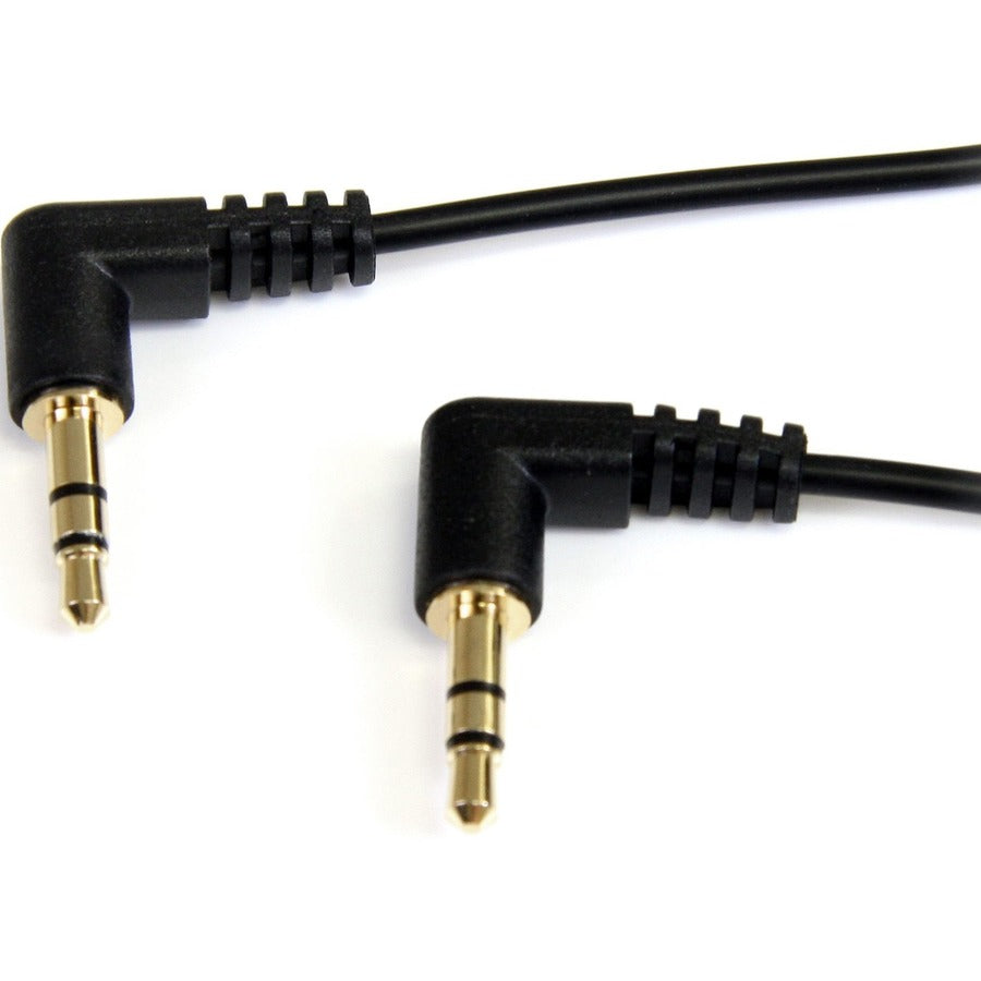 StarTech.com 1 ft Slim 3.5mm Right Angle Stereo Audio Cable - M/M MU1MMS2RA