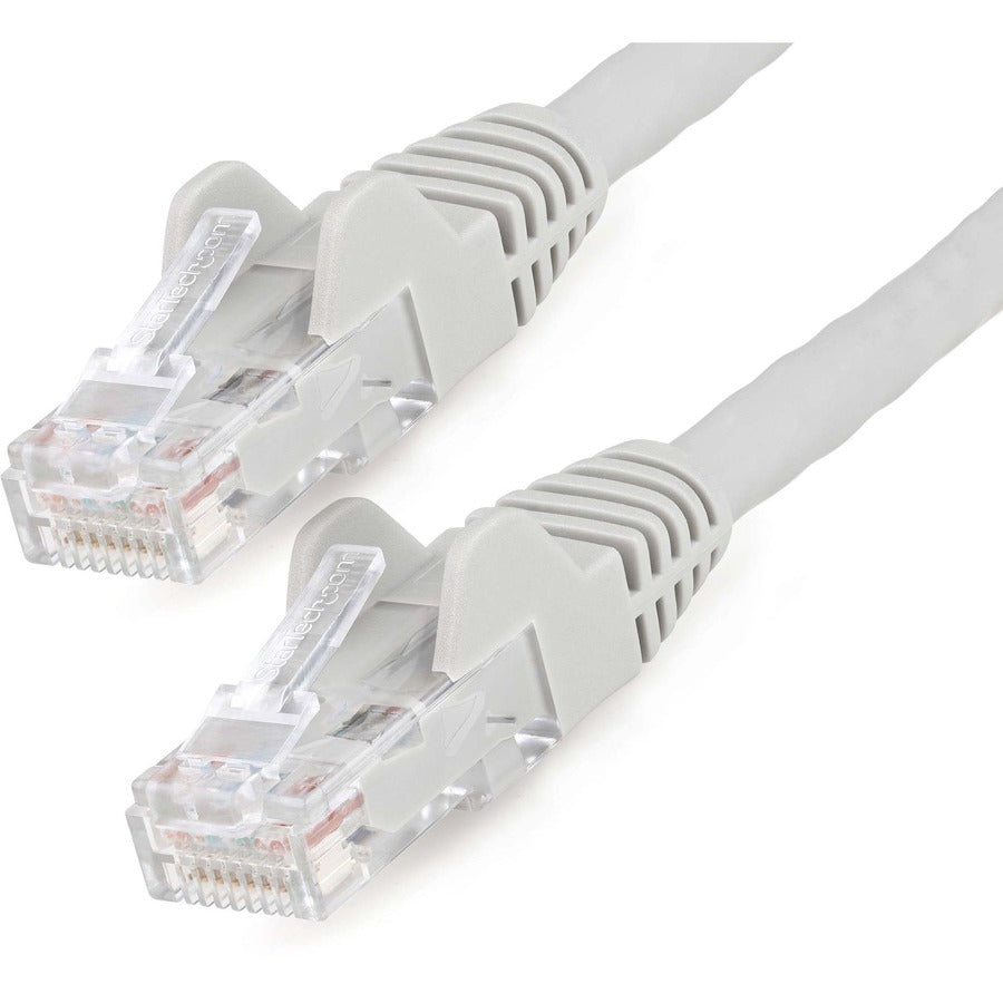 StarTech.com Câble Ethernet CAT6 de 4,6 m (15 pieds), LSZH (faible fumée sans halogène) 10 GbE sans accroc 100 W PoE UTP RJ45, cordon de brassage réseau gris, ETL N6LPATCH15GR