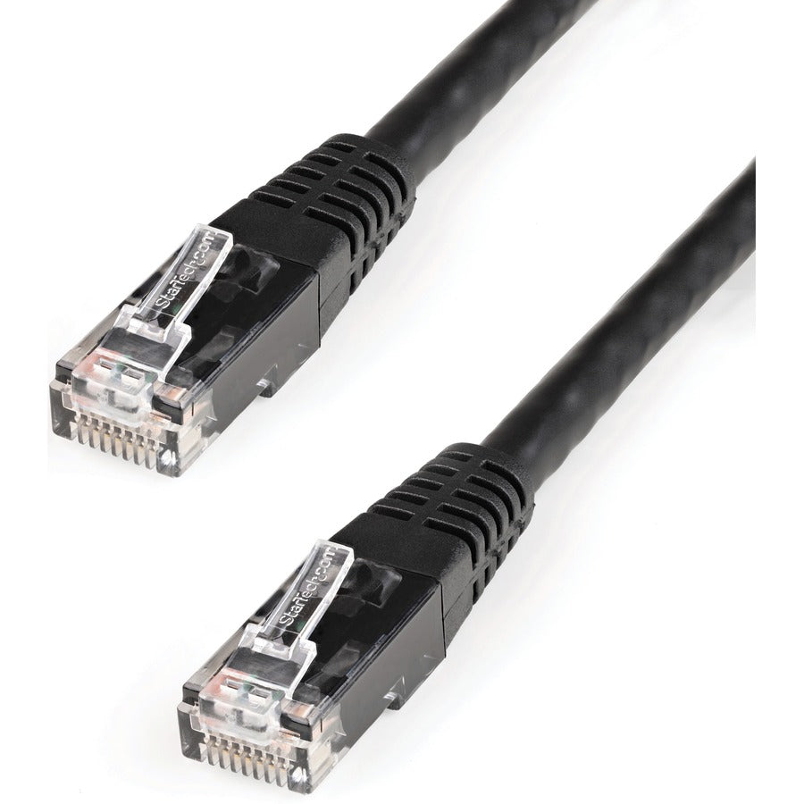 StarTech.com Câble Ethernet CAT6 de 0,9 m – Gigabit moulé noir – 100 W PoE UTP 650 MHz – Cordon de brassage catégorie 6 Câblage certifié UL/TIA C6PATCH2BK