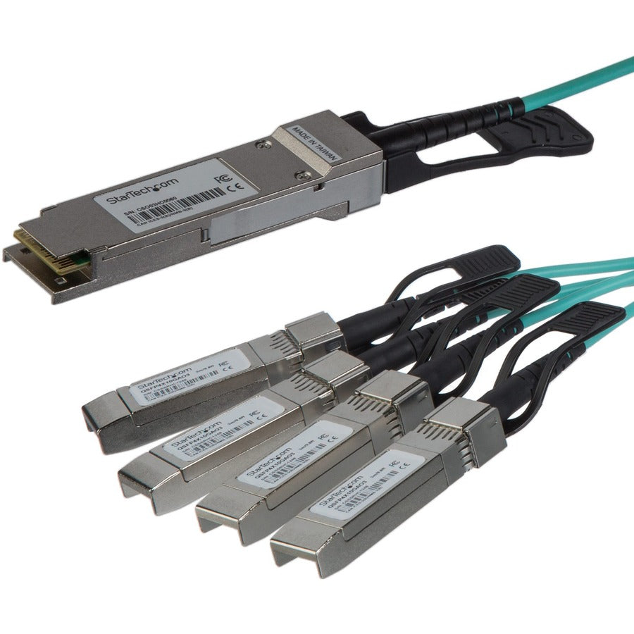 StarTech.com Câble de dérivation AOC pour Cisco QSFP-4X10G-AOC5M - 5 m 40G 1x QSFP+ vers 4x SFP+ Câble AOC 40GbE QSFP+ Fibre optique active 16,4 pieds QSFP4X10GAO5