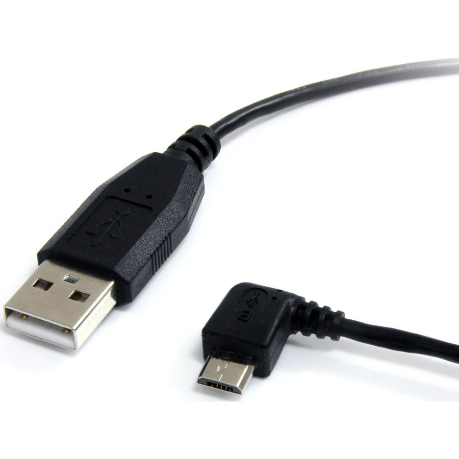 StarTech.com 1 ft Micro USB Cable - A to Left Angle Micro B UUSBHAUB1LA