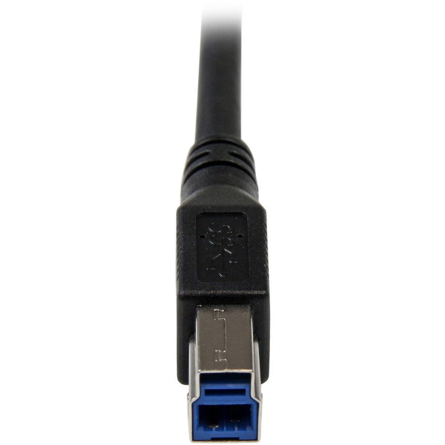 StarTech.com 1m Black SuperSpeed USB 3.0 Cable - Right Angle A to B - M/M USB3SAB1MRA