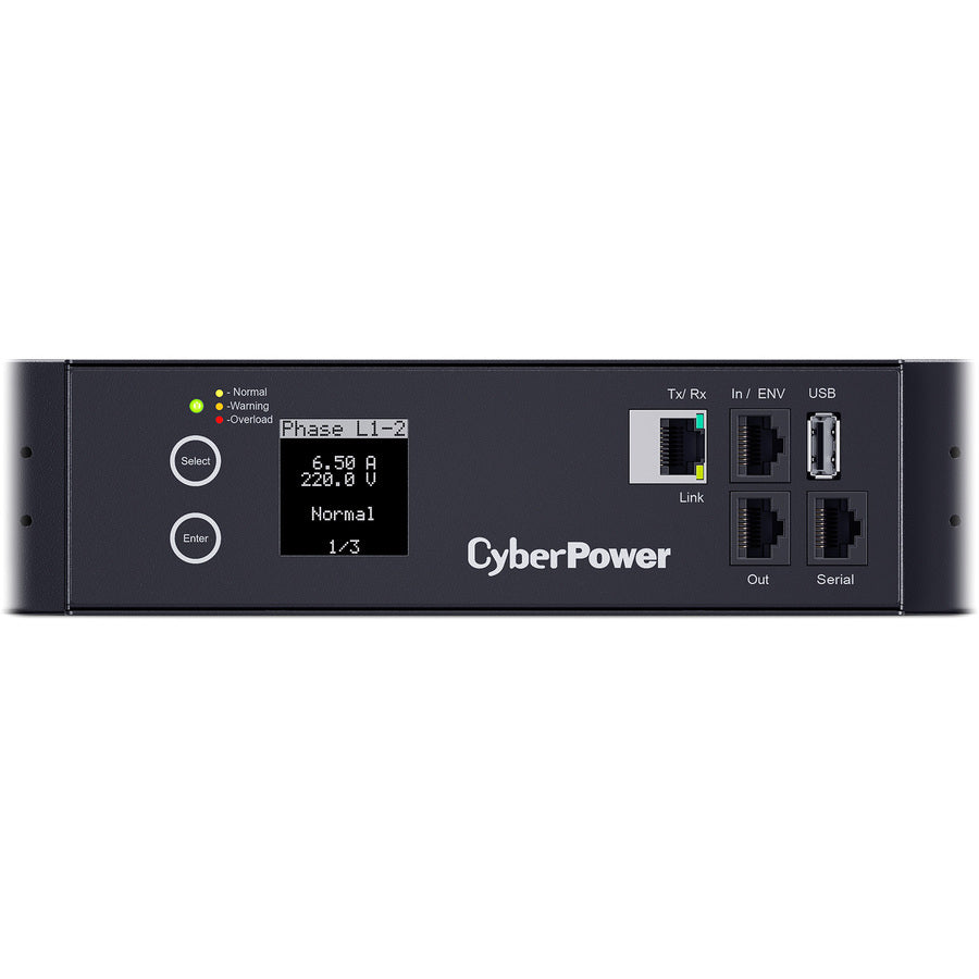 CyberPower PDU83106 3 Phase 200 - 240 VAC 30A Switched Metered-by-Outlet PDU PDU83106