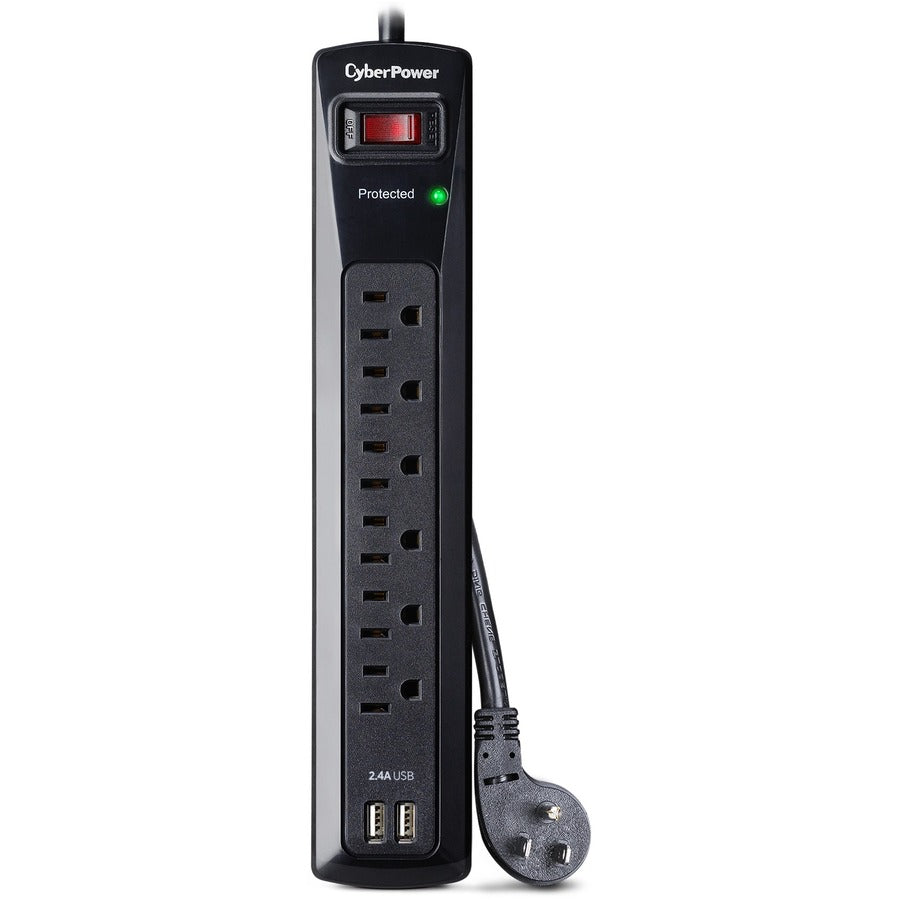 CyberPower CSP604U Professional 6-Outlets Surge with 1200J, 2-2.4A USB and 4FT Cord - Plain Brown Boxes CSP604U