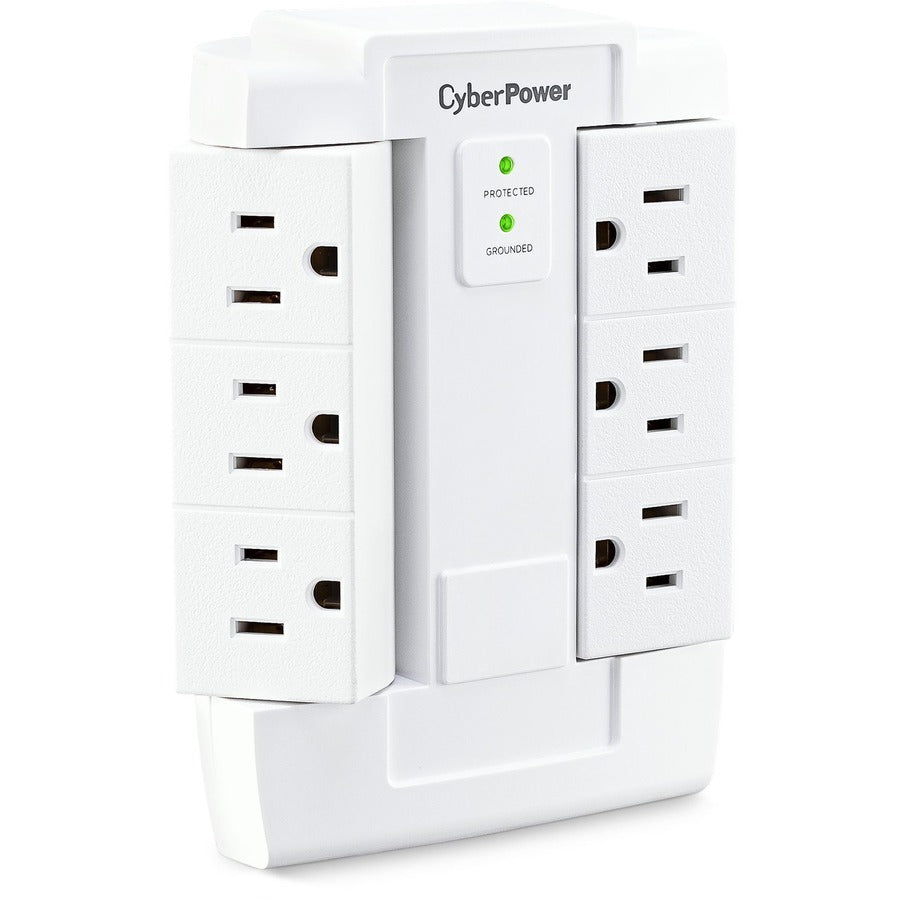 CyberPower CSB600WS Essential 6-Outlets Surge Suppressor Wall Tap and Swivel Outputs - Plain Brown Boxes CSB600WS