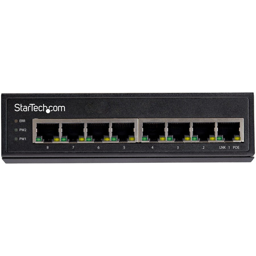 StarTech.com Switch PoE Gigabit industriel 8 ports 30 W - Switch Power Over Ethernet - Switch réseau GbE POE+ - Non géré - IP-30 IESC1G80UP