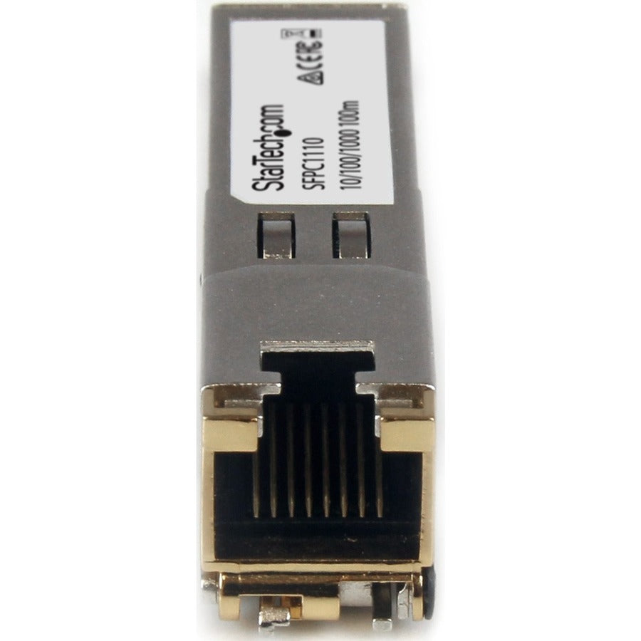 StarTech.com Module SFP compatible Cisco SFP-GE-T - 1000BASE-T - Émetteur-récepteur SFP 10/100/1000 Mbps vers RJ45 Cat6/Cat5e - 100 m SFPC1110