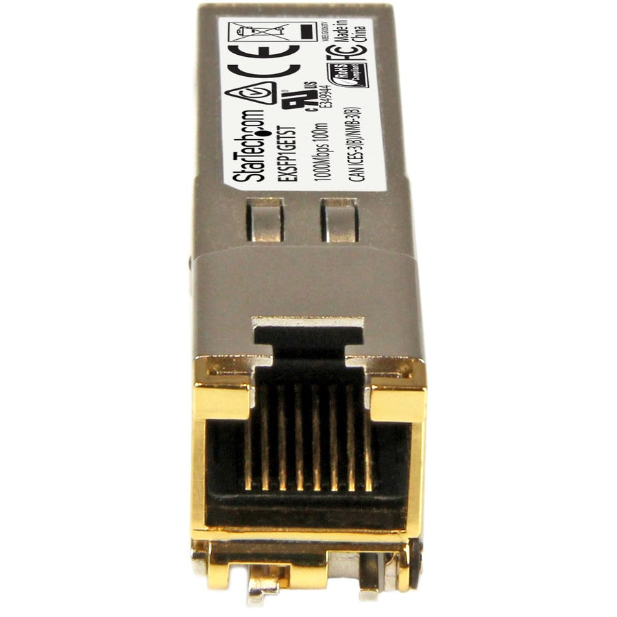 Module SFP compatible StarTech.com Juniper EX-SFP-1GE-T - 1000BASE-T - Émetteur-récepteur SFP Gigabit Ethernet 1GE vers RJ45 Cat6/Cat5e - 100 m EXSFP1GETST