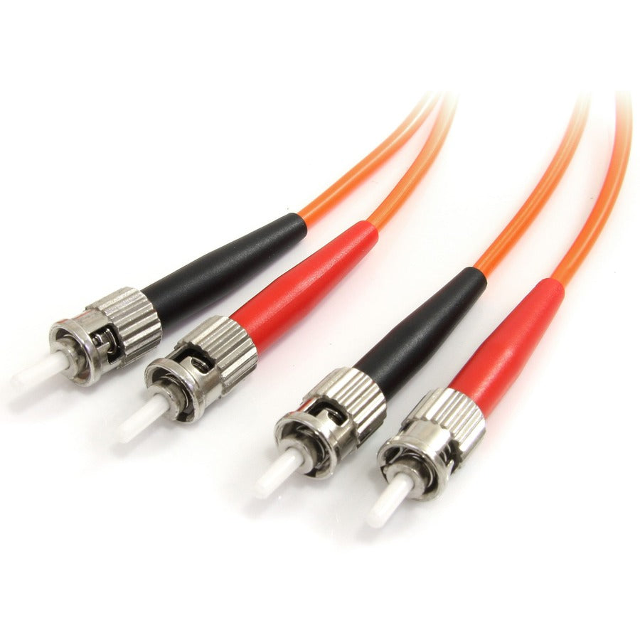 StarTech.com Câble fibre optique 2 m - Duplex multimode 62,5/125 - LSZH - ST/ST - OM1 - Câble de brassage fibre ST vers ST FIBSTST2