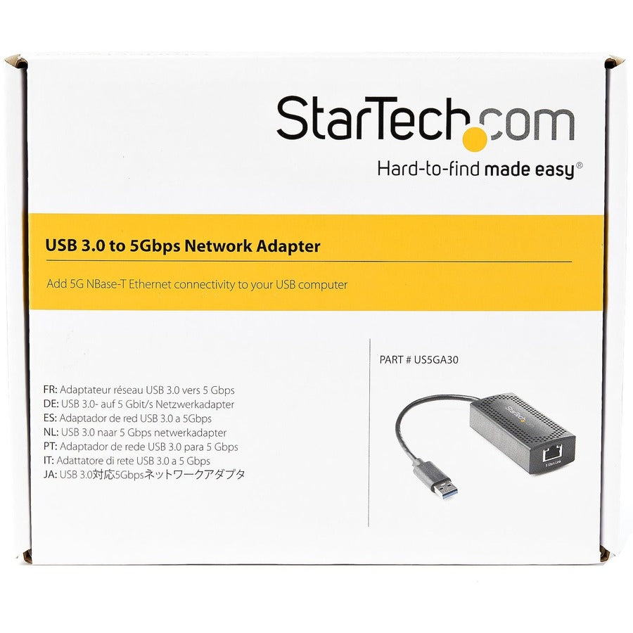 StarTech.com 5GbE USB A to Ethernet Adapter - NBASE-T NIC - USB 3.0 Type A 2.5 GbE /5 GbE Multi Speed Gigabit Network USB 3.1 to RJ45/LAN US5GA30