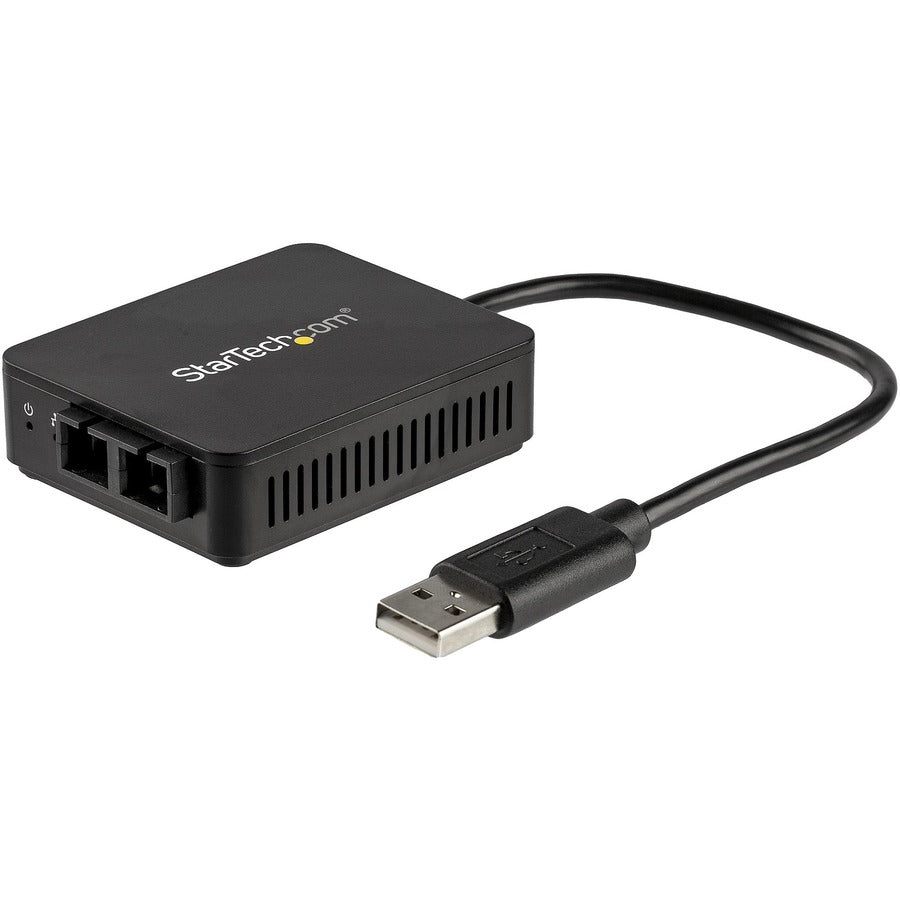 StarTech.com USB to Fiber Optic Converter - 100Mbps - USB 2.0 Network Adapter - 100Base-FX SC Duplex Multimode Fiber/MMF - 2Km - Compact US100A20FXSC