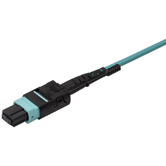 StarTech.com Câble de dérivation MPO / MTP vers LC de 10 m - Câble à fibre optique classé plénum - OM3 multimode, 40 Go - Languette push/pull - Câble de brassage fibre Aqua MPO8LCPL10M