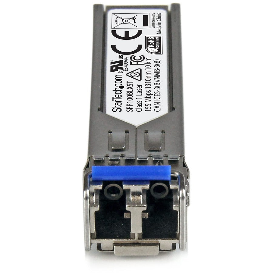 StarTech.com MSA Uncoded SFP Module - 100BASE-LX - 100Mb Ethernet SFP 100MbE Single Mode Fiber (SMF) Optic Transceiver Module - 10km DDM SFP100BLXST