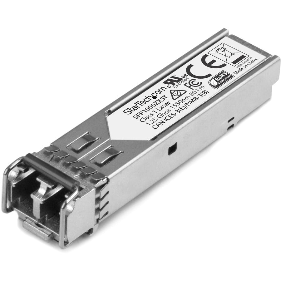 StarTech.com MSA Uncoded SFP Module - 1000BASE-ZX - 1GE Gigabit Ethernet SFP 1GbE Single Mode Fiber (SMF) Optic Transceiver - 70km DDM SFP1000ZXST