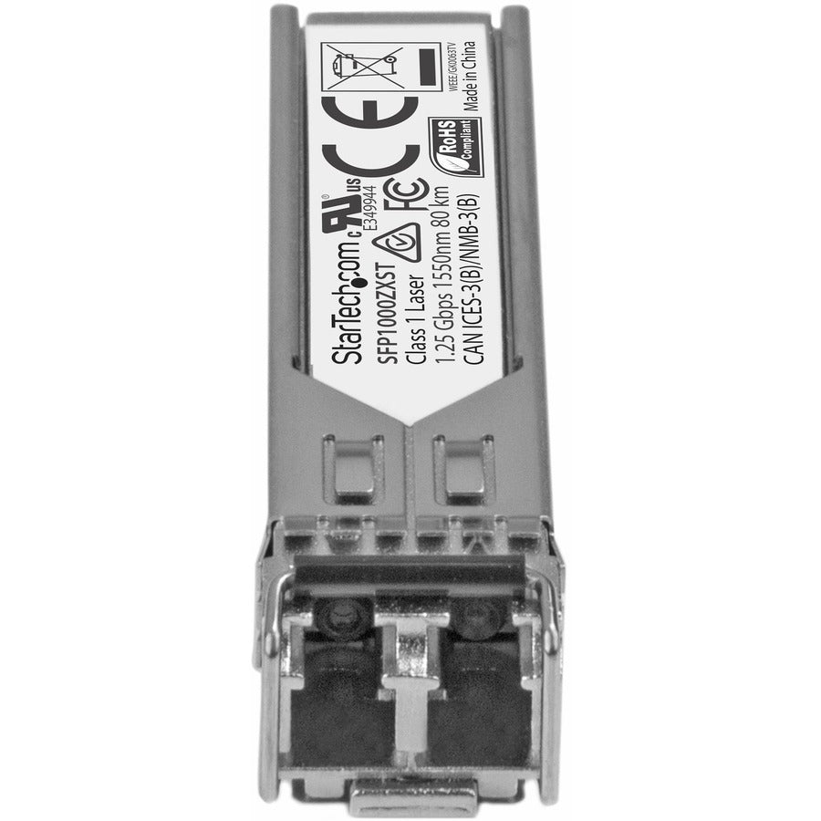 StarTech.com MSA Uncoded SFP Module - 1000BASE-ZX - 1GE Gigabit Ethernet SFP 1GbE Single Mode Fiber (SMF) Optic Transceiver - 70km DDM SFP1000ZXST