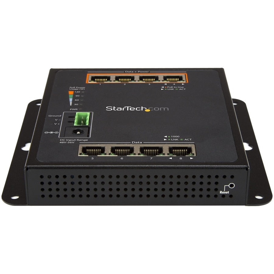 StarTech.com Industrial 8 Port Gigabit PoE Switch - 4 x PoE+ 30W - Power Over Ethernet GbE Layer/L2 Managed Network Switch -40C to +75C IES81GPOEW