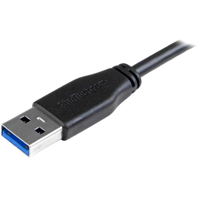 StarTech.com Câble micro USB 3.0 fin de 1 m - M/M - USB 3.0 A vers micro USB à angle gauche - USB 3.1 Gen 1 (5 Gbit/s) USB3AU1MLS