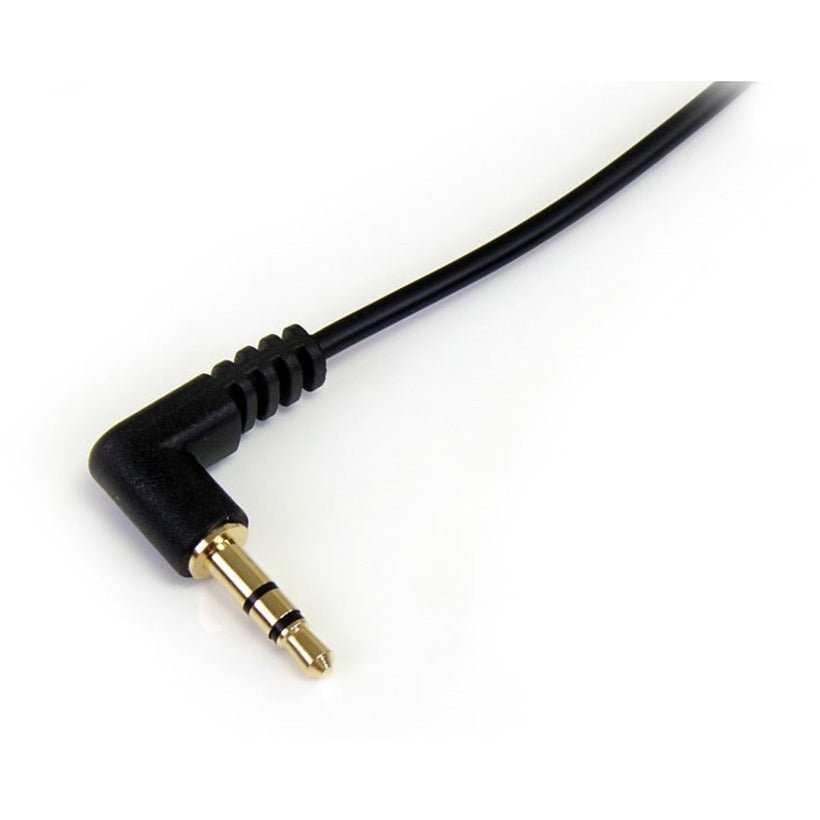 StarTech.com 1 ft Slim 3.5mm to Right Angle Stereo Audio Cable - M/M MU1MMSRA