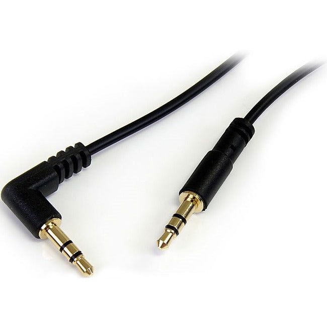 StarTech.com 1 ft Slim 3.5mm to Right Angle Stereo Audio Cable - M/M MU1MMSRA