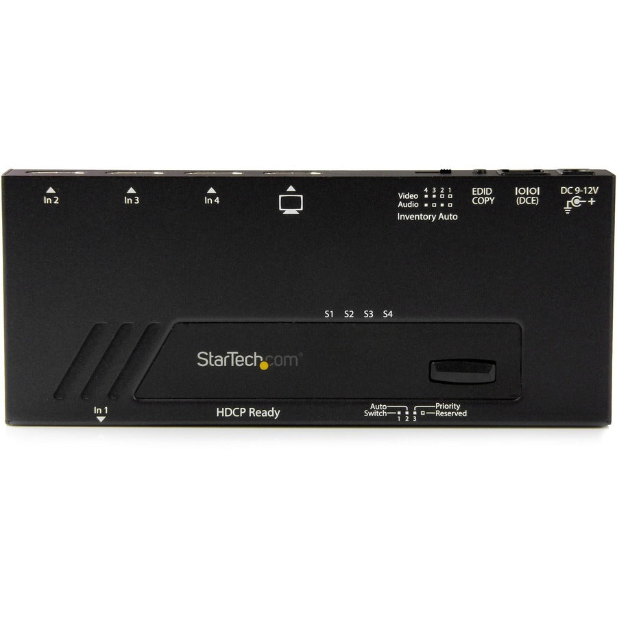 StarTech.com Commutateur vidéo automatique HDMI 4 ports - Commutateur HDMI 4K 2x1 avec commutation rapide, détection automatique et contrôle série VS421HD4KA