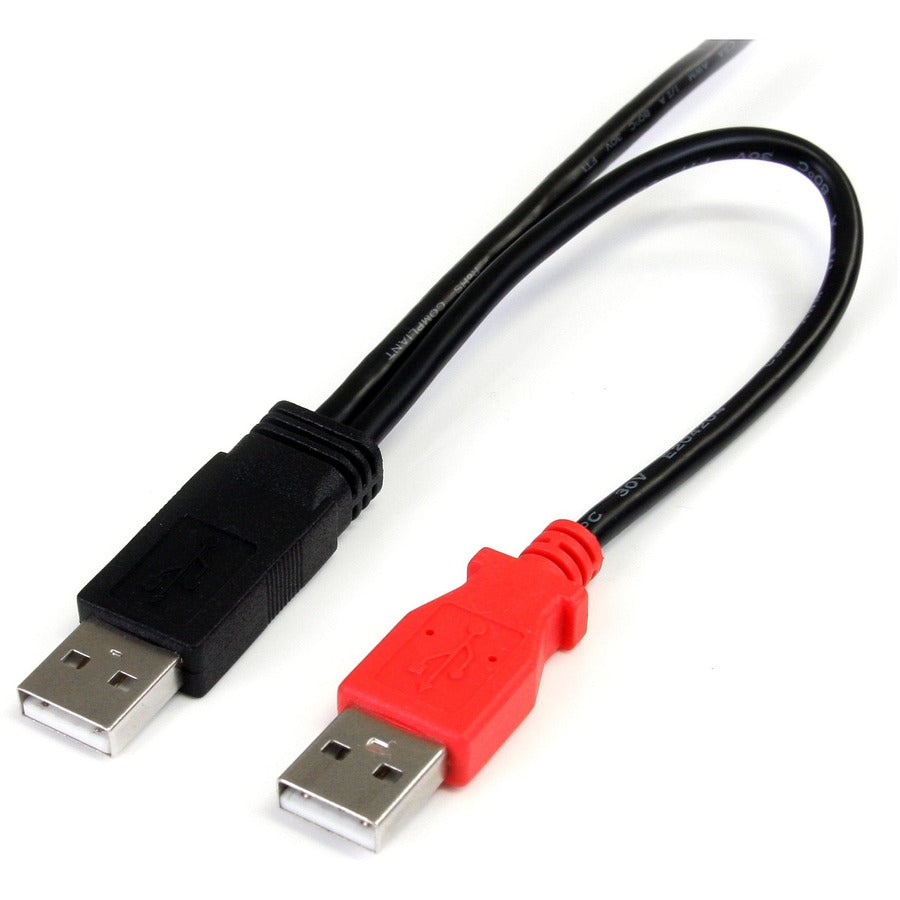 StarTech.com 1 ft USB Y Cable for External Hard Drive - Dual USB A to Micro B USB2HAUBY1