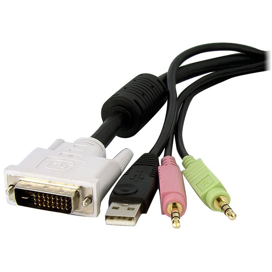 StarTech.com Câble de commutation KVM USB DVI 4-en-1 avec audio DVID4N1USB15 de 15 pieds