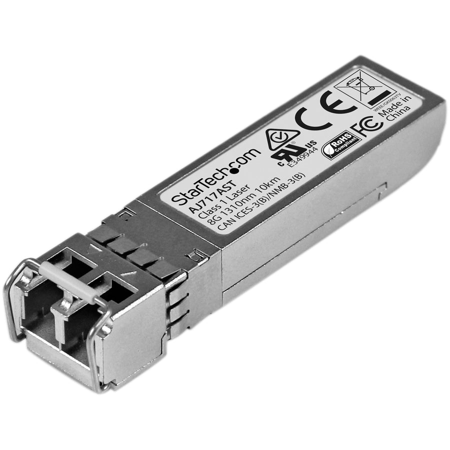 StarTech.com HPE AJ717A Compatible SFP+ Module - 8G Fiber Channel WW - 8GE Gigiabit Ethernet SFP+ 8GbE Single Mode Fiber Transceiver 10km AJ717AST