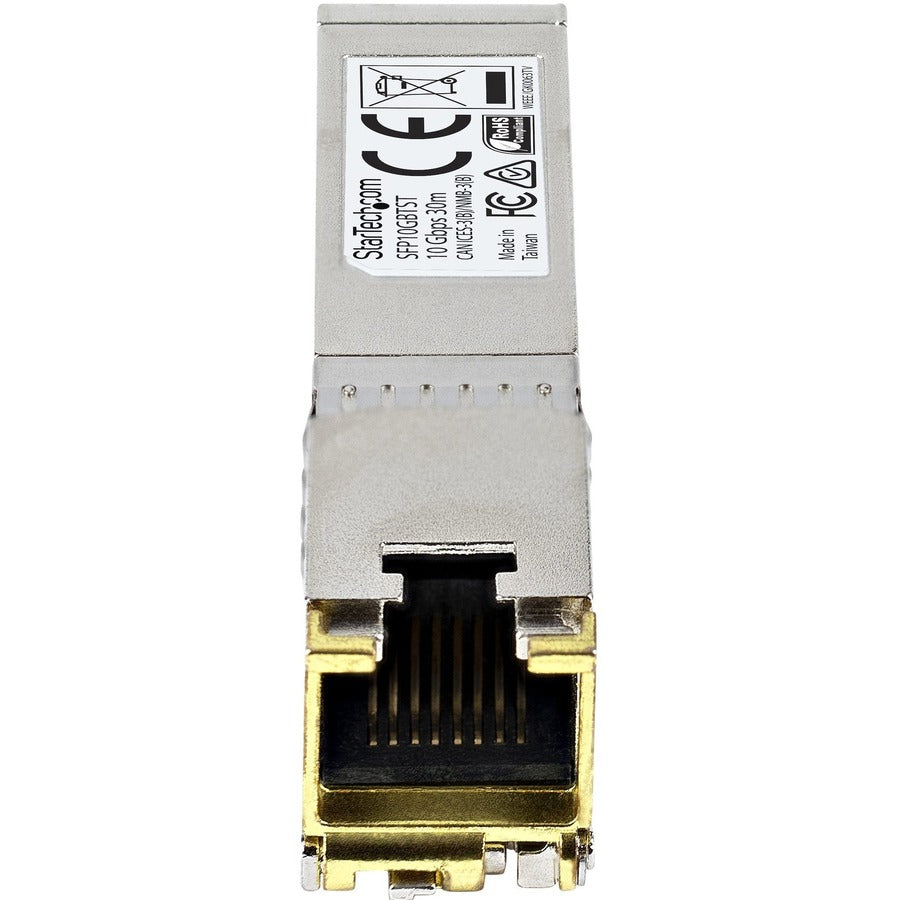 StarTech.com Module SFP+ non codé MSA - 10GBASE-T - Module émetteur-récepteur 10GE Gigabit Ethernet SFP+ SFP vers RJ45 Cat6/Cat5e - 30 m SFP10GBTST