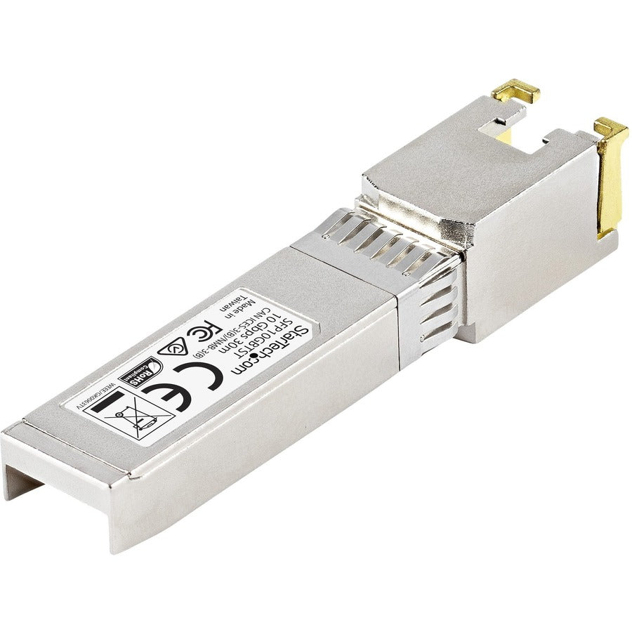 StarTech.com MSA Uncoded SFP+ Module - 10GBASE-T - 10GE Gigabit Ethernet SFP+ SFP to RJ45 Cat6/Cat5e Transceiver Module - 30m SFP10GBTST