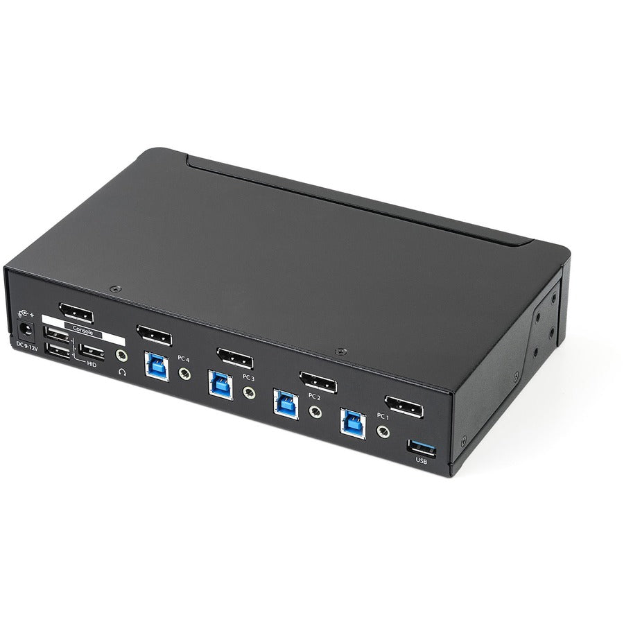 StarTech.com 4-Port DisplayPort KVM Switch - DP KVM Switch with Built-in USB 3.0 Hub for Peripherals - 4K 30 Hz SV431DPU3A2