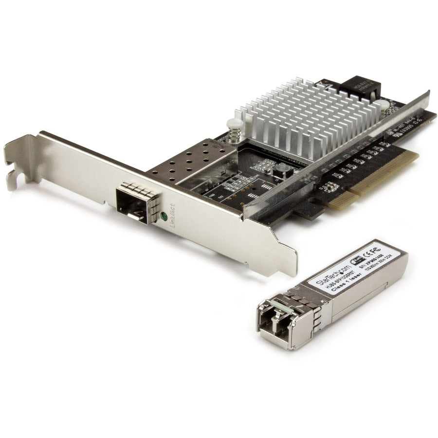 StarTech.com 10G Network Card 1x 10G Open SFP+ Multimode LC Fiber Connector Intel 82599 Chip Gigabit Ethernet Card PEX10000SRI