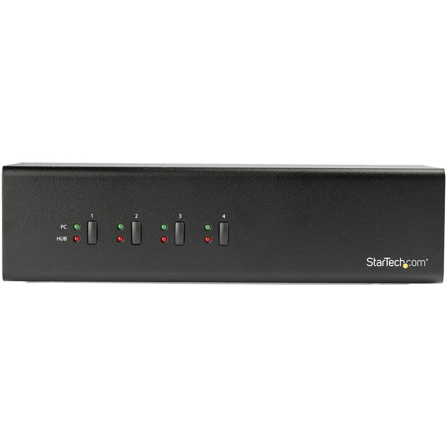 StarTech.com Commutateur KVM DVI double écran 4 ports – Commutateur KVM USB compact à double écran avec hub USB 3.0 et audio – Conforme TAA SV431DD2DU3A