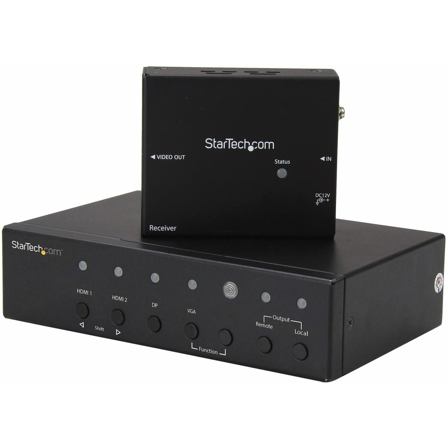 StarTech.com Multi-Input HDBaseT Extender with Built-in Switch - DisplayPort VGA and HDMI Over CAT5e or CAT6 - Up to 4K - up to 230 ft STDHVHDBT