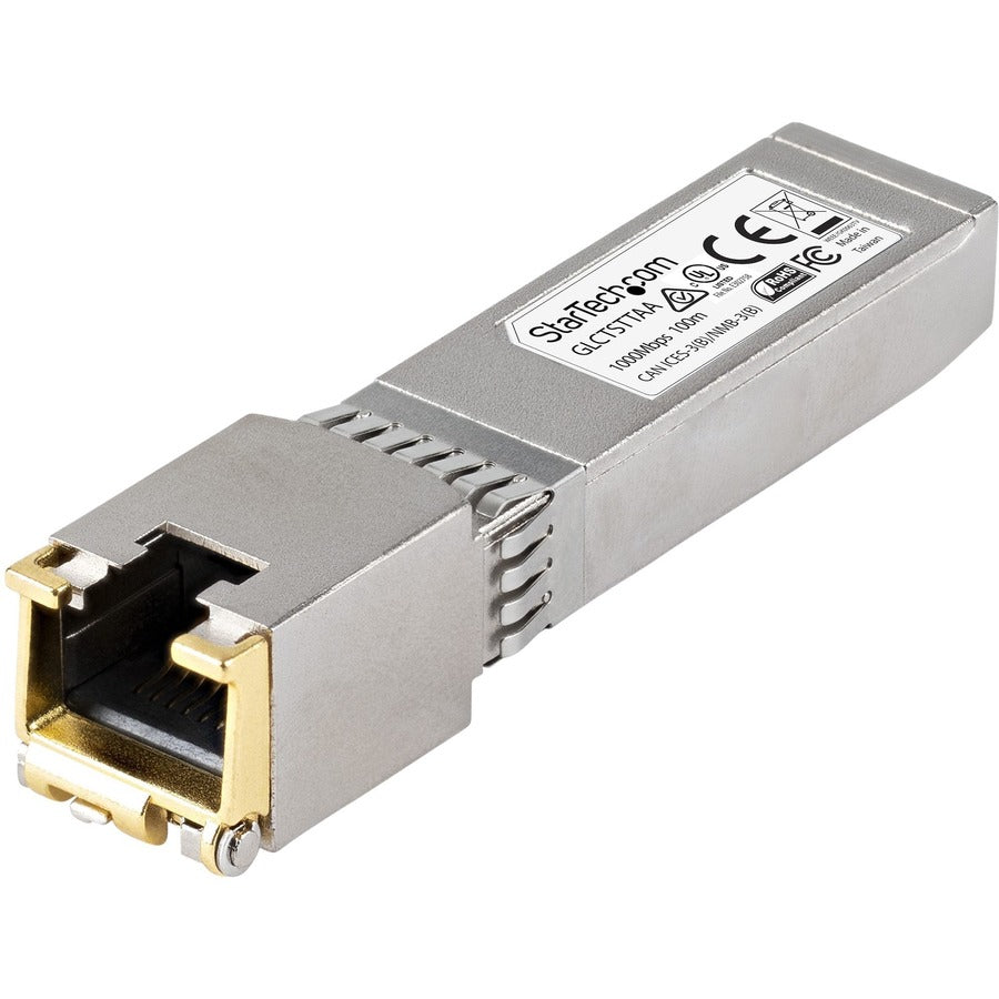 StarTech.com Module SFP compatible Cisco GLC-T - 1000BASE-T - Émetteur-récepteur 1GE Gigabit Ethernet SFP SFP vers RJ45 Cat6/Cat5e - 100 m GLCTSTTAA