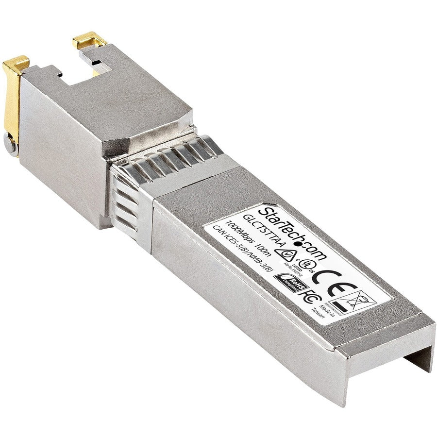 StarTech.com Cisco GLC-T Compatible SFP Module - 1000BASE-T - 1GE Gigabit Ethernet SFP SFP to RJ45 Cat6/Cat5e Transceiver - 100m GLCTSTTAA