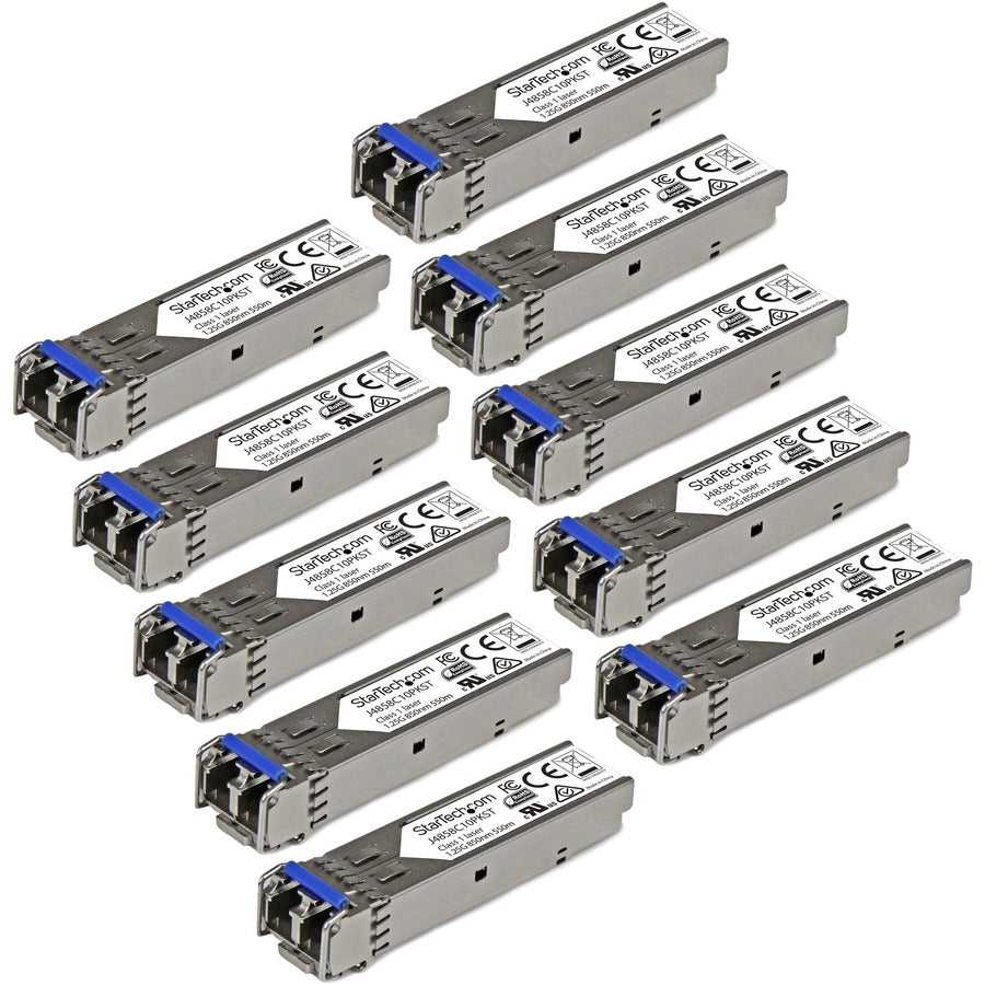 StarTech.com Lot de 10 modules SFP compatibles HPE J4859C 1000BASE-LX - Émetteur-récepteur fibre Ethernet monomode/multimode 1GbE Gigabit - 10 km J4859C10PKST