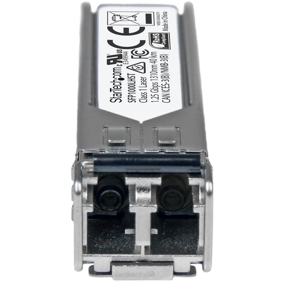 StarTech.com Module SFP non codé MSA - 1000BASE-LH - Émetteur-récepteur optique fibre monomode (SMF) 1GE Gigabit Ethernet SFP 1GbE - 40 km DDM SFP1000LHST