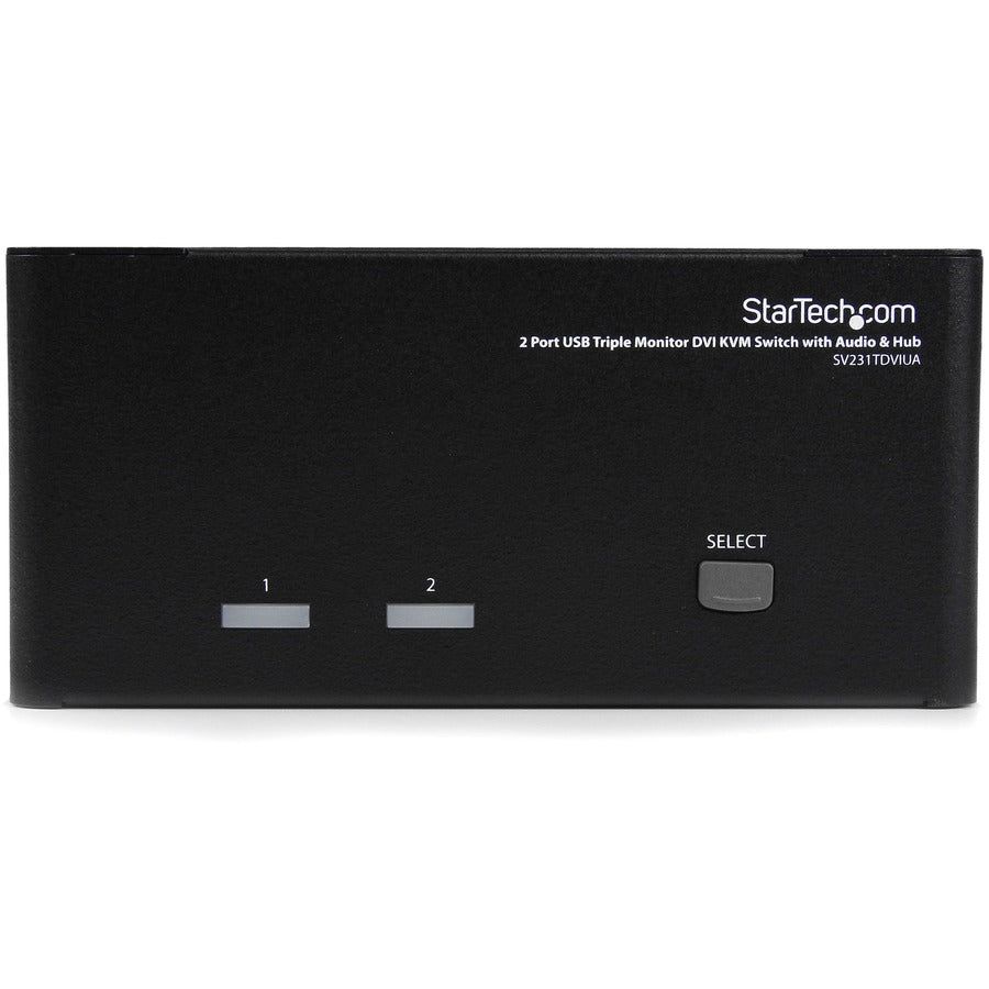 StarTech.com Commutateur KVM USB DVI à 2 ports triple moniteur avec audio et hub USB 2.0 SV231TDVIUA