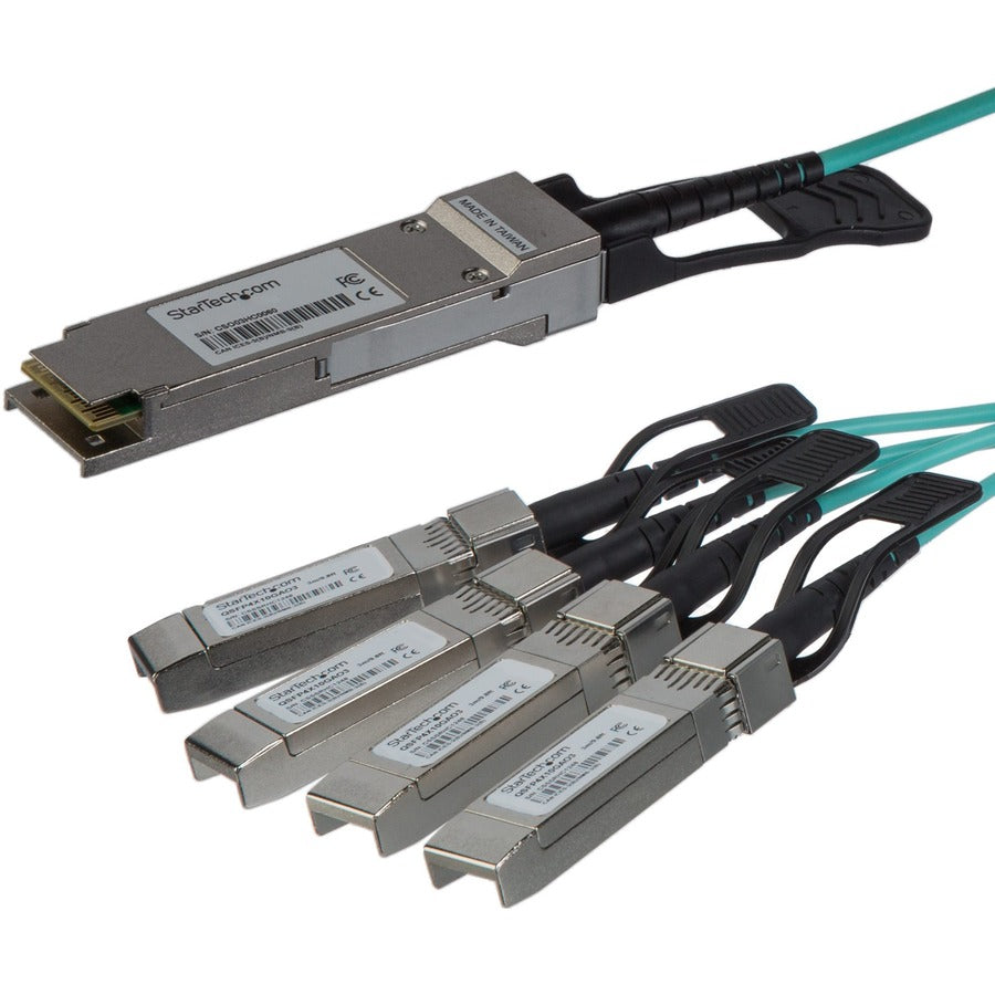 StarTech.com Câble de dérivation AOC pour Cisco QSFP-4X10G-AOC10M - 15 m 40G 1x QSFP+ vers 4x SFP+ Câble AOC 40GbE QSFP+ Fibre optique active 49 pieds QSFP4X10AO15