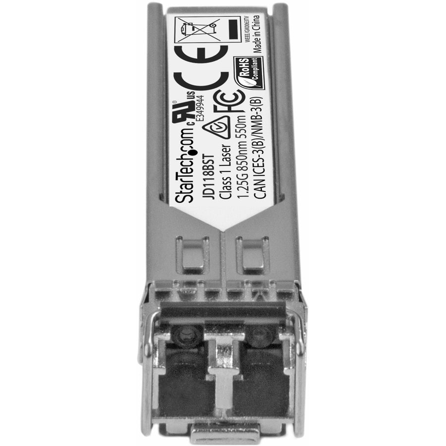 StarTech.com HPE JD118B Compatible SFP Module - 1000BASE-SX - 1GE Gigabit Ethernet SFP 1GbE Multi Mode (MMF) Fiber Optic Transceiver 550m JD118BST