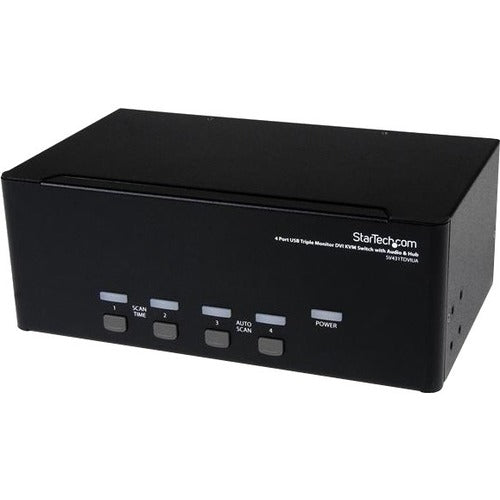 StarTech.com Commutateur KVM USB DVI à 4 ports triple moniteur avec audio et hub USB 2.0 SV431TDVIUA