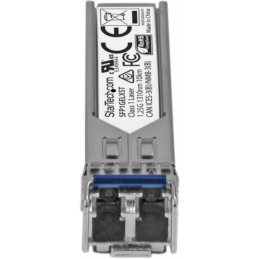 Module SFP compatible StarTech.com Juniper SFP-1GE-LX - 1000BASE-LX - Émetteur-récepteur optique SMF fibre monomode 1GE SFP 1GbE - 10 km DDM SFP1GELXST