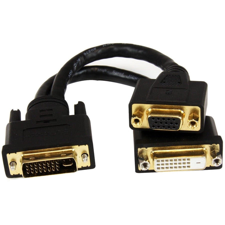 StarTech.com Câble répartiteur DVI Wyse 8 pouces - DVI-I vers DVI-D et VGA - M/F DVI92030202L