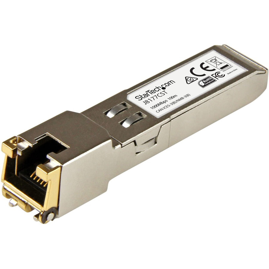 StarTech.com HPE J8177C Compatible SFP Module - 1000BASE-T - 1GE Gigabit Ethernet SFP SFP to RJ45 Cat6/Cat5e - 100m J8177CST