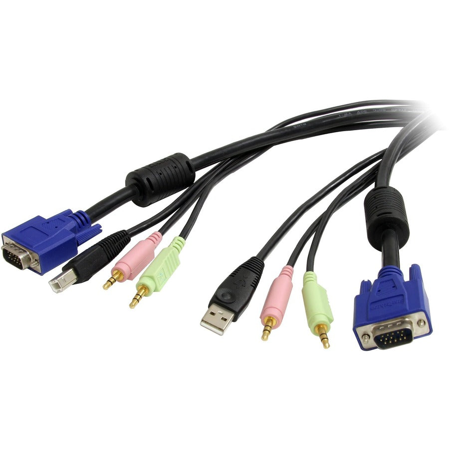 StarTech.com 6 ft 4-in-1 USB VGA KVM Switch Cable with Audio USBVGA4N1A6